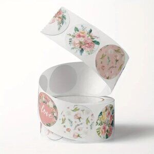 100 pcs 1" Floral Assortment Adhesive Sticker Labels